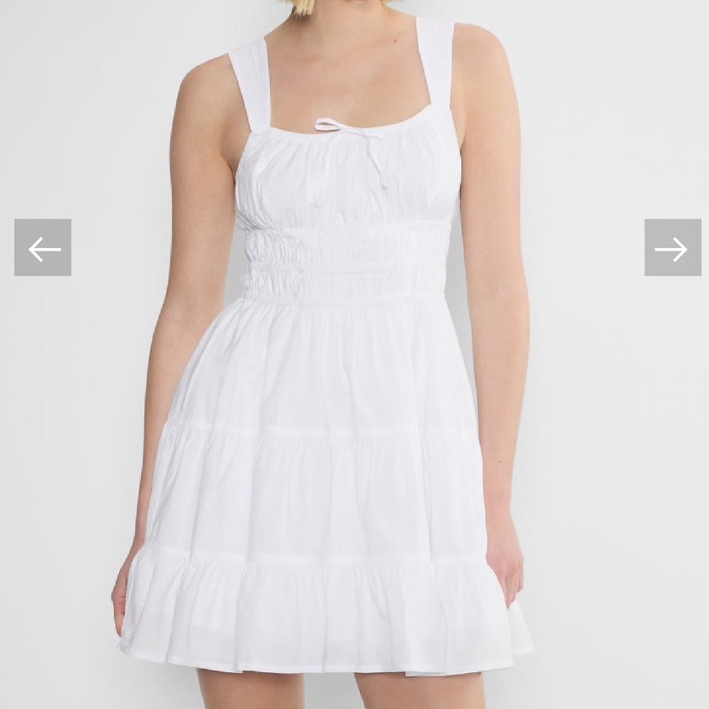 NWT Aritzia White Sleeveless Square Neck Sundress